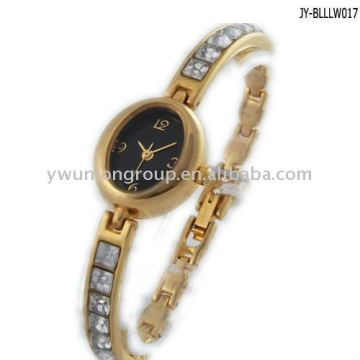 Strap Belt with Diamond Gold Coated Ladies Watch