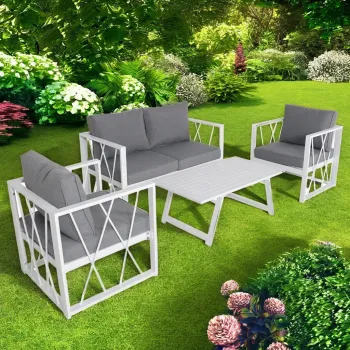 Modern Aluminium Outdoor Garden KD Sofa Set for Hotels and Parks