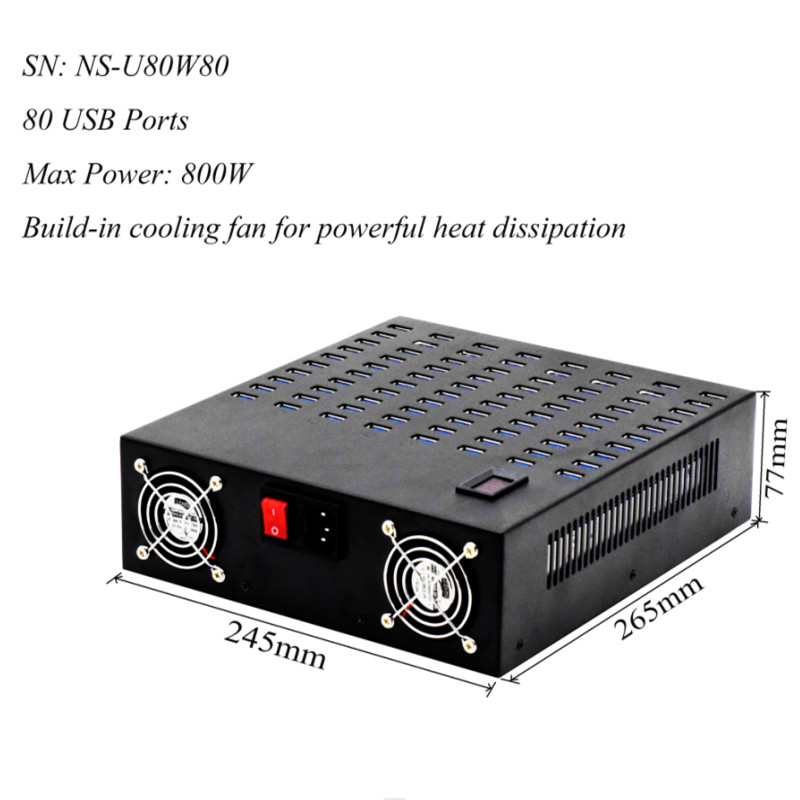 80 Port USB Charger with Quick charger