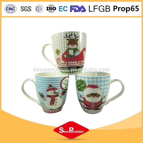 New bone china christmas cafe coffee mugs with handle