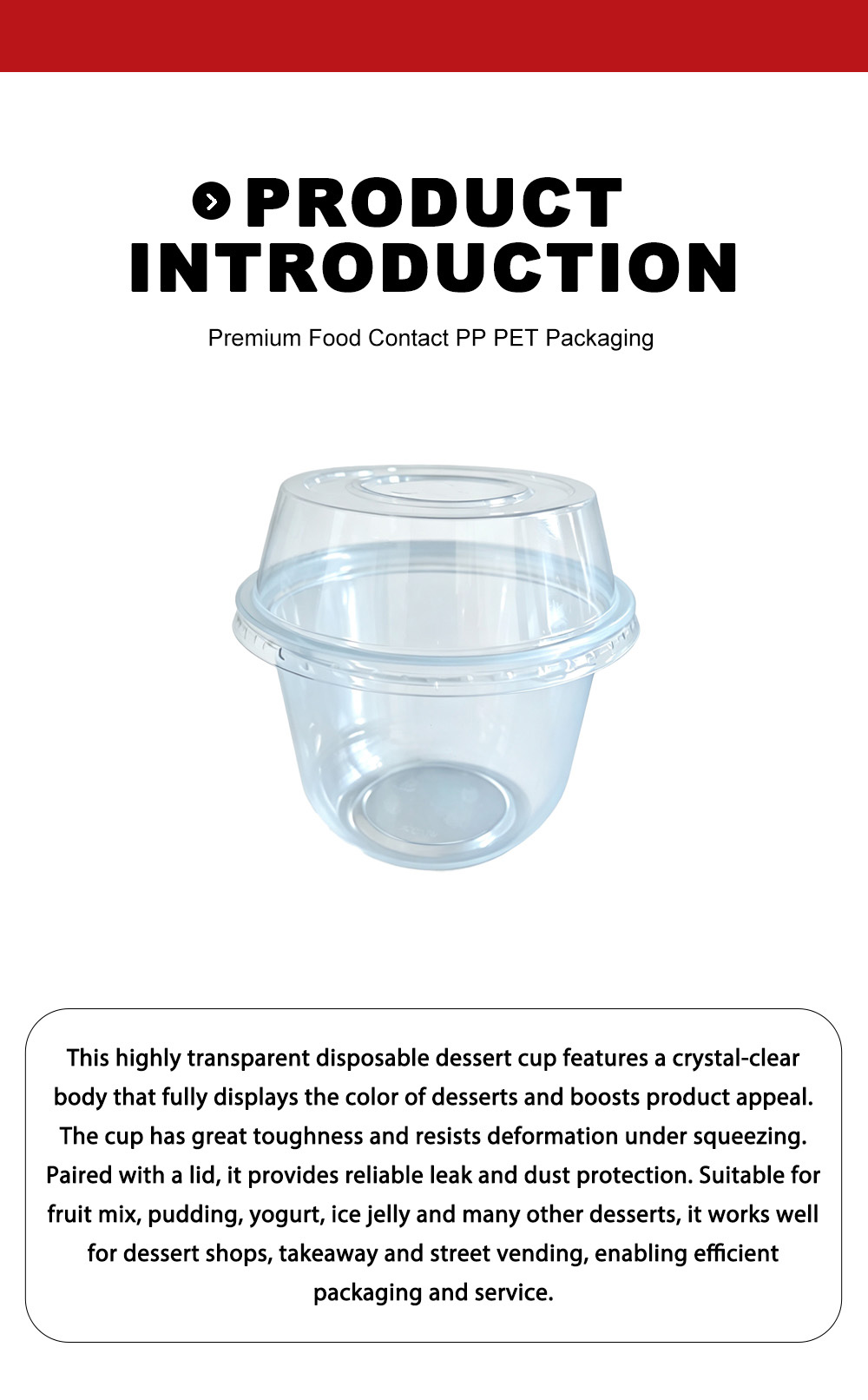 High Clear Disposable Dessert Cup X