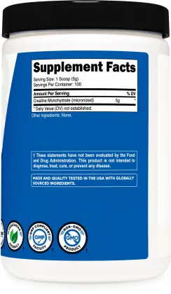 Creatine Monohydrate Supplement Support Muscle Growth
