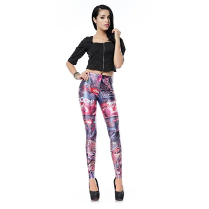 Tall waist trousers sexy pants pu Female full long trousers pu tall waist leathertrousers europe pu tall waist black leggings