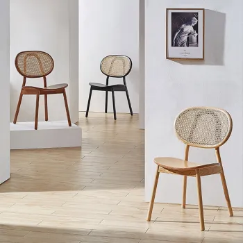 High-Quality Solid Wood Rattan Armchair - Mid-Century Nordic Retro Design - Perfect for Outdoor Garden, Park, or Coffee Space