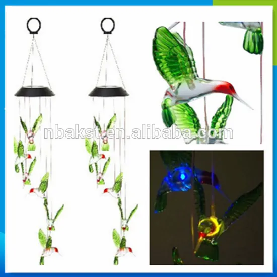 Top selling hummingbird solar wind chime light