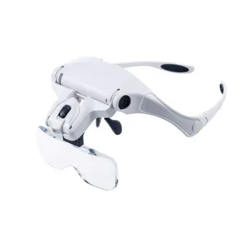Dual LED Head-Mounted Magnifying Glass with 5X Magnification for Reading and Inspection