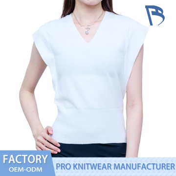 Áo len cổ chữ V có sợi lõi nylon dính