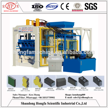 QT10-15 automatic concrete brick machine , concrete interlocking brick machine