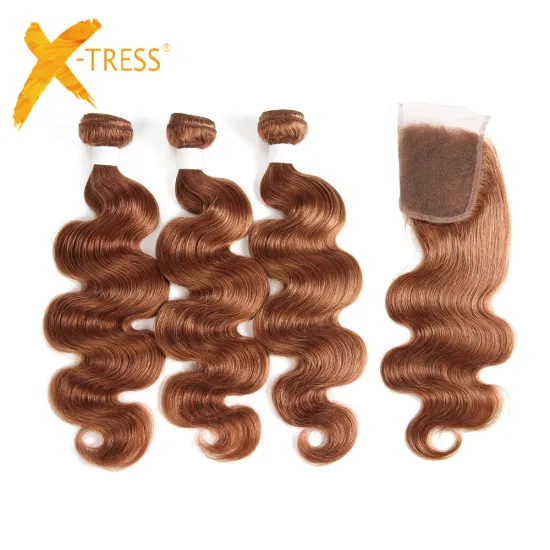 Factory Price 100% Brazilian Human  Bundle Hair Color 27# Body Wave Remy Human Hair Extension