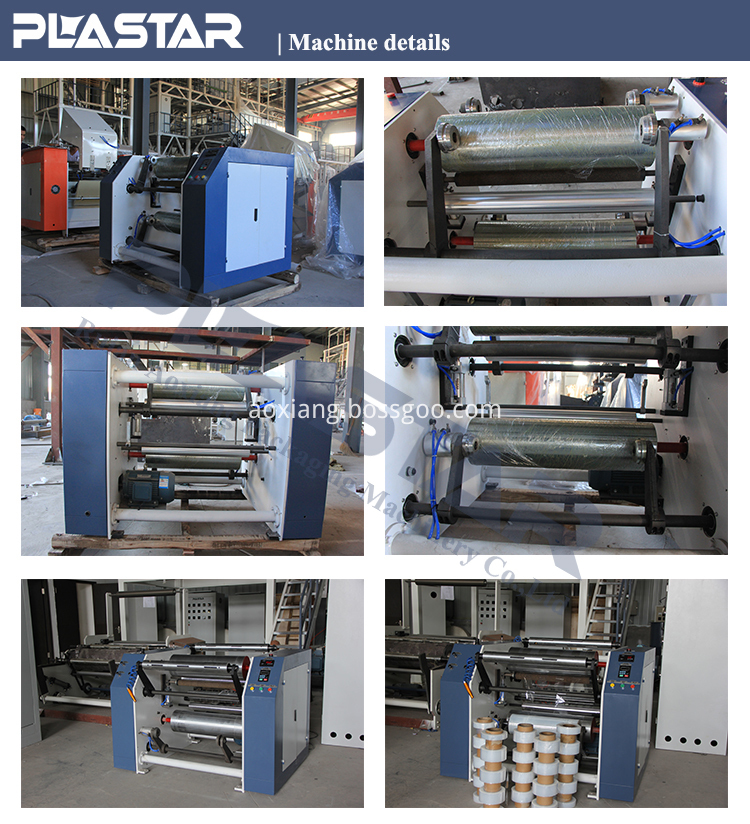 Machine details Manual type stretch film rewinding machine