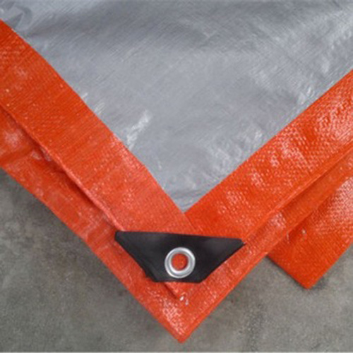Corner Reinforced Orange Silver Reflective Tarpaulin