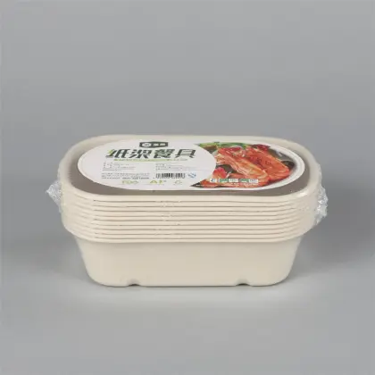 Biodegradable meal box takeaway bagasse pulp lunch box eco friendly disposable salad box