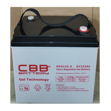 6V 225Ah Solar Gel Battery for Golf Carts - Replace T-105