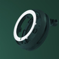 Ventilador e espelho de maquiagem com iluminação ajustável giratório 360 °