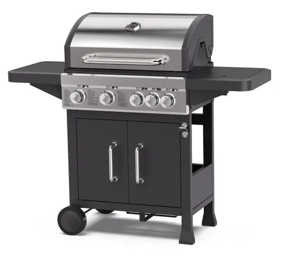 4-Burner Propane Gas Grills Stainless Steel with Side Burners, Built in Thermometer