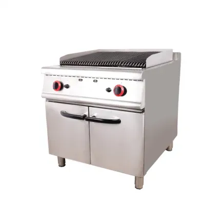 CE Certification Gas Cooker Manufacturer Commercial Gas Lava Rock Grill with Cabinet