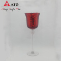 ATO Mordern ornaments electroplating Red glass candle holder