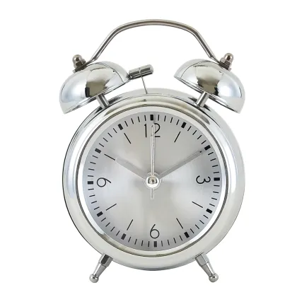 3" Electroplated Twin Bell Alarm Clock Gold Silver