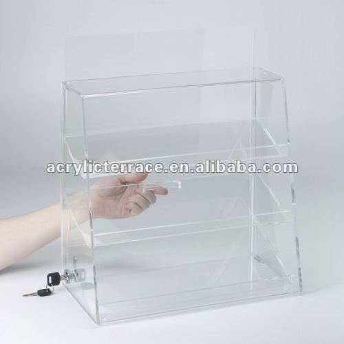 Clear Acrylic Lockable Countertop Display Case With Key&lock, High