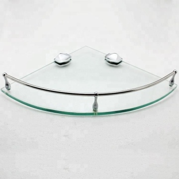 Corner Glass Shelf for Bathroom Shampoo Storage