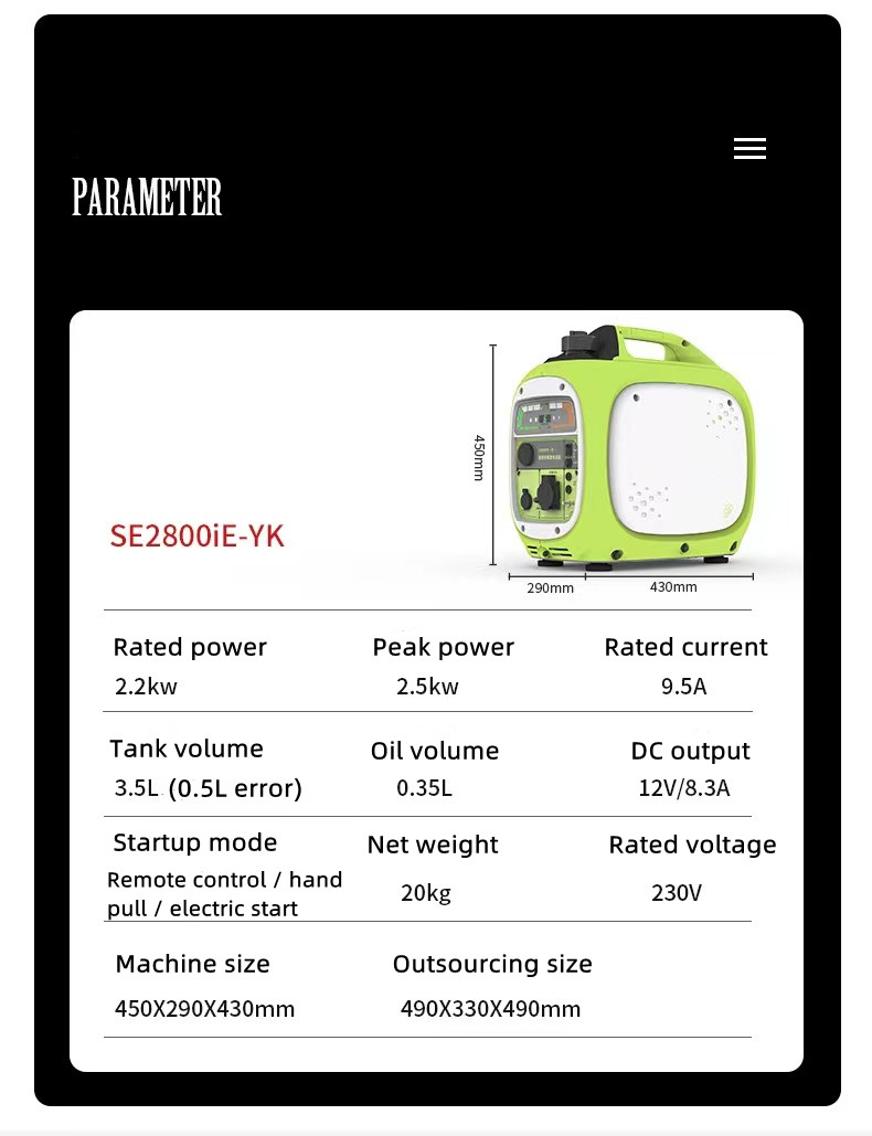 220v Domestic Gasoline Generator Mute Frequency Conversion