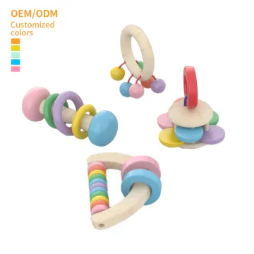 Colorful Wooden Toddler Musical Instruments and Rattle Set: A Montessori-inspired Toy for Early Learning and Development