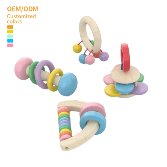 Colorful Wooden Toddler Musical Instruments and Rattle Set: A Montessori-inspired Toy for Early Learning and Development