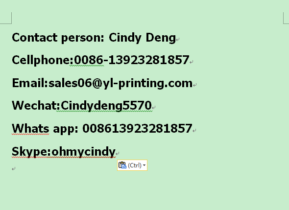 contact information