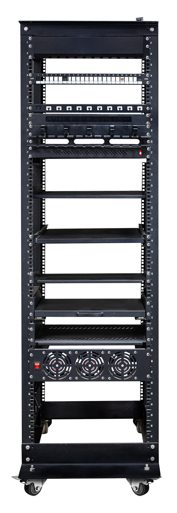 Sheet metal cabinet for storing IT servers