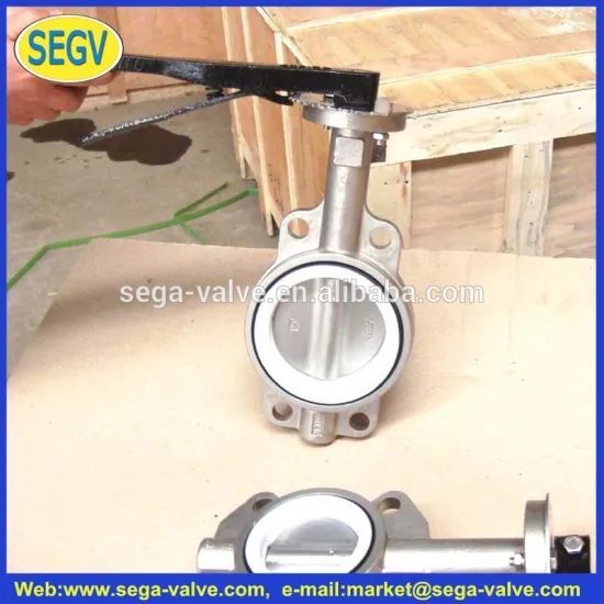 DN40-DN1200 PN10/PN16 CF8/CF8M/DI /PTFE/ NBR Seat Wafer Type Butterfly Valve