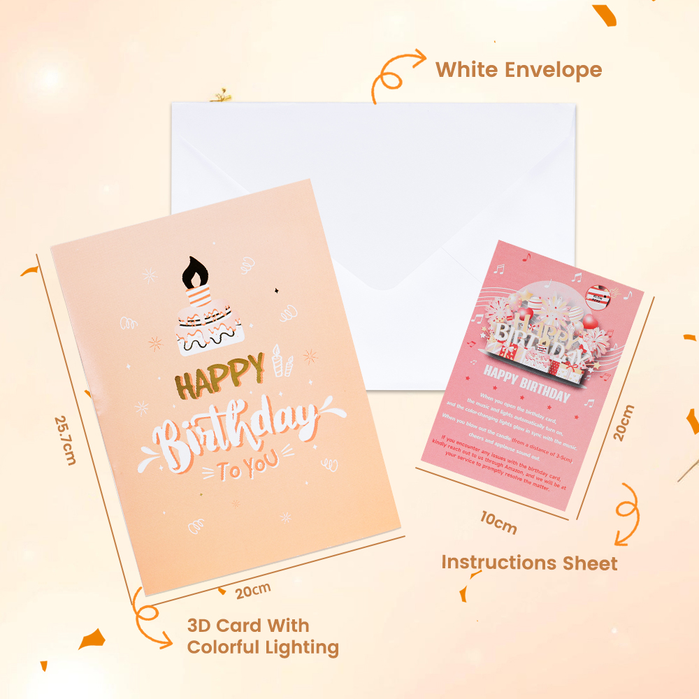 birthday sound light greeting card