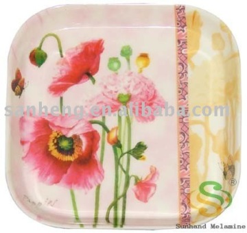 6" melamine square plate