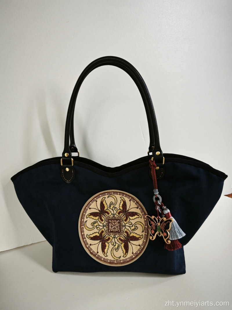 波西米亞刺繡訂製絨面手提包
