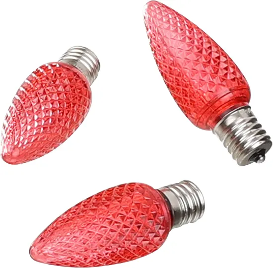 C9 Christmas Tree Decorative LED Faceted Strawberry Bulbs E17 Base