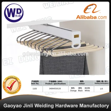 Pull out Pants clothes sliding rail hanger rack organizer aluminum chrome 1103