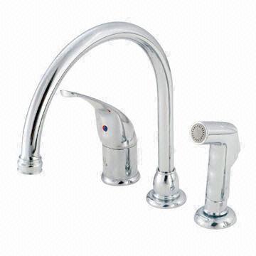 Single Lever Kitchen Faucets in Brass with Zinc Deck Handle