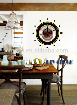 2016 Quartz Analog Decorative Pvc Sticker Wall Clock with Western Style