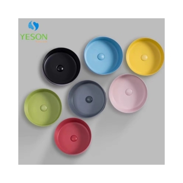 Colorful Handmade Round Porcelain Countertop Sink