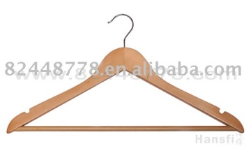 Plat Wooden clothes hanger with antiskid
