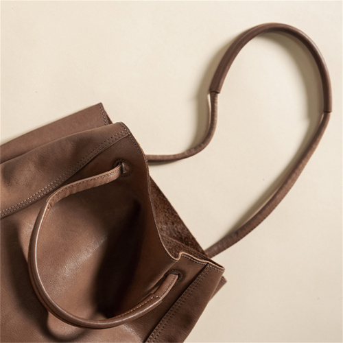 Large Capacity Genuine Leather Bucket Bag