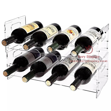 Prateleira de exibição de garrafa de vinho de acrílico personalizada