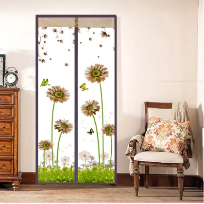 Printed Magnetic Screen Door Curtain