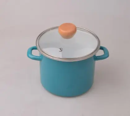 5.5L Kitchenware Enamel Metal Soup Pot Cast Iron Cookware Sets