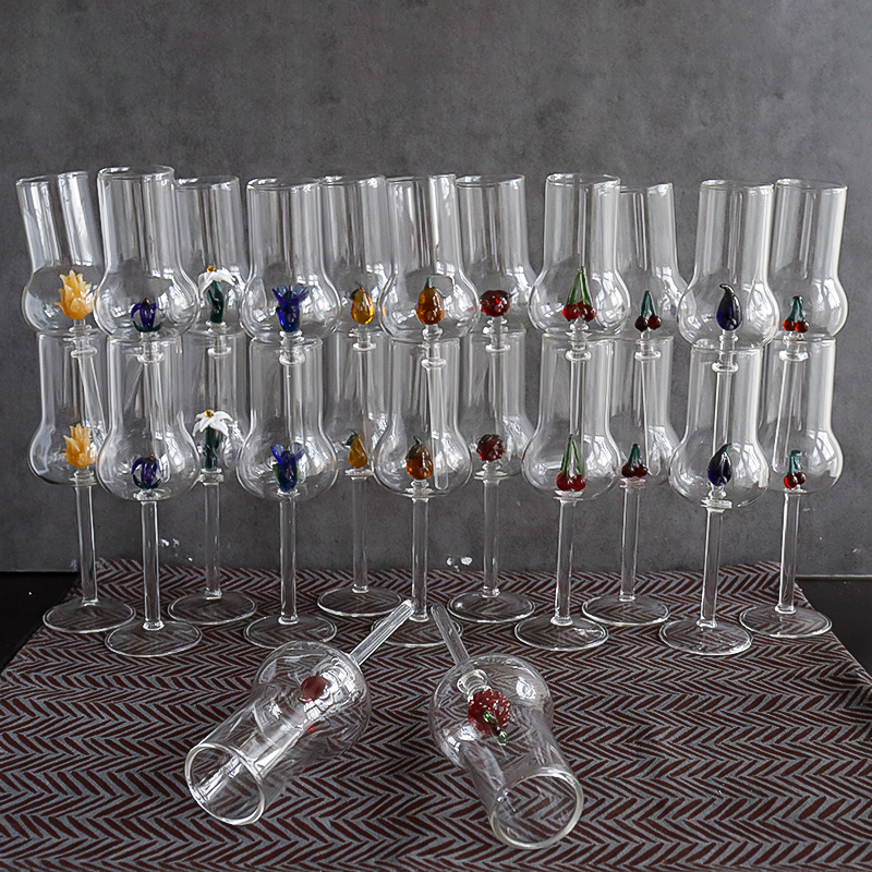 Hand Blown Glass Wine Goblet Cups Jpg