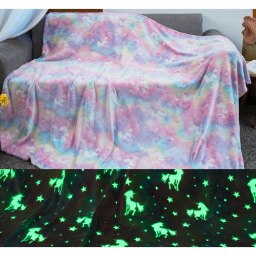 Chăn phát sáng kỳ lân đầy màu sắc
