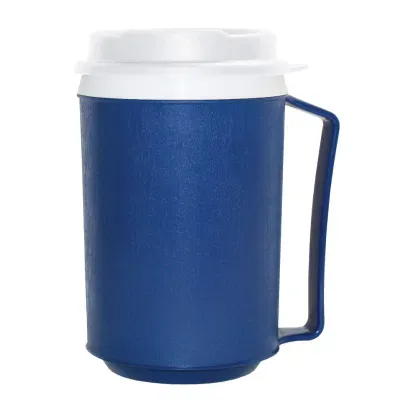 Lid Snaps Travel Coffee White Tumbler Lid 12oz Plastic Insulated Blue Mug