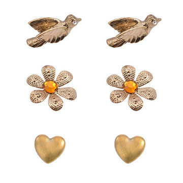 Suit Stud Earrings, Various Designs are Available, Made of Zinc Alloy and Rhinestones