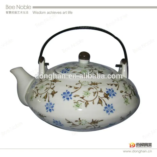 Chinese pocelain tea pot with flower and cuostomer design