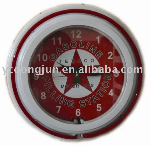 two tubes neon clock