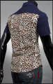 Мужская леопарда печати короткий рукав сплайсинга рубашка